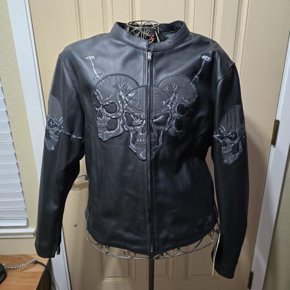 Black Bomber Jacket with Embroidered Design